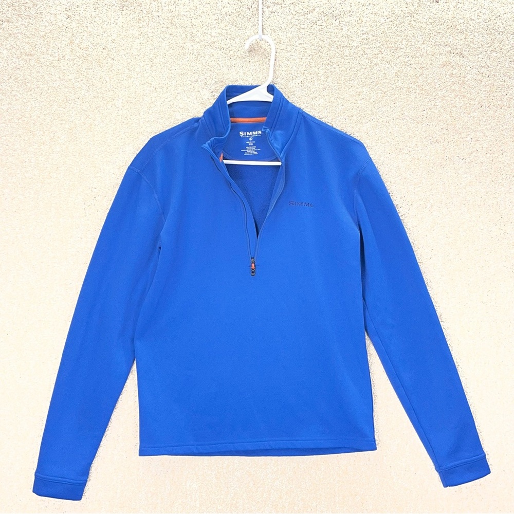 Imperfect Simms fishing products part zip sweatshirt fleece interior lightweight